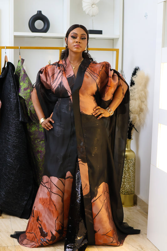 Trouser Sequins Kimono Set